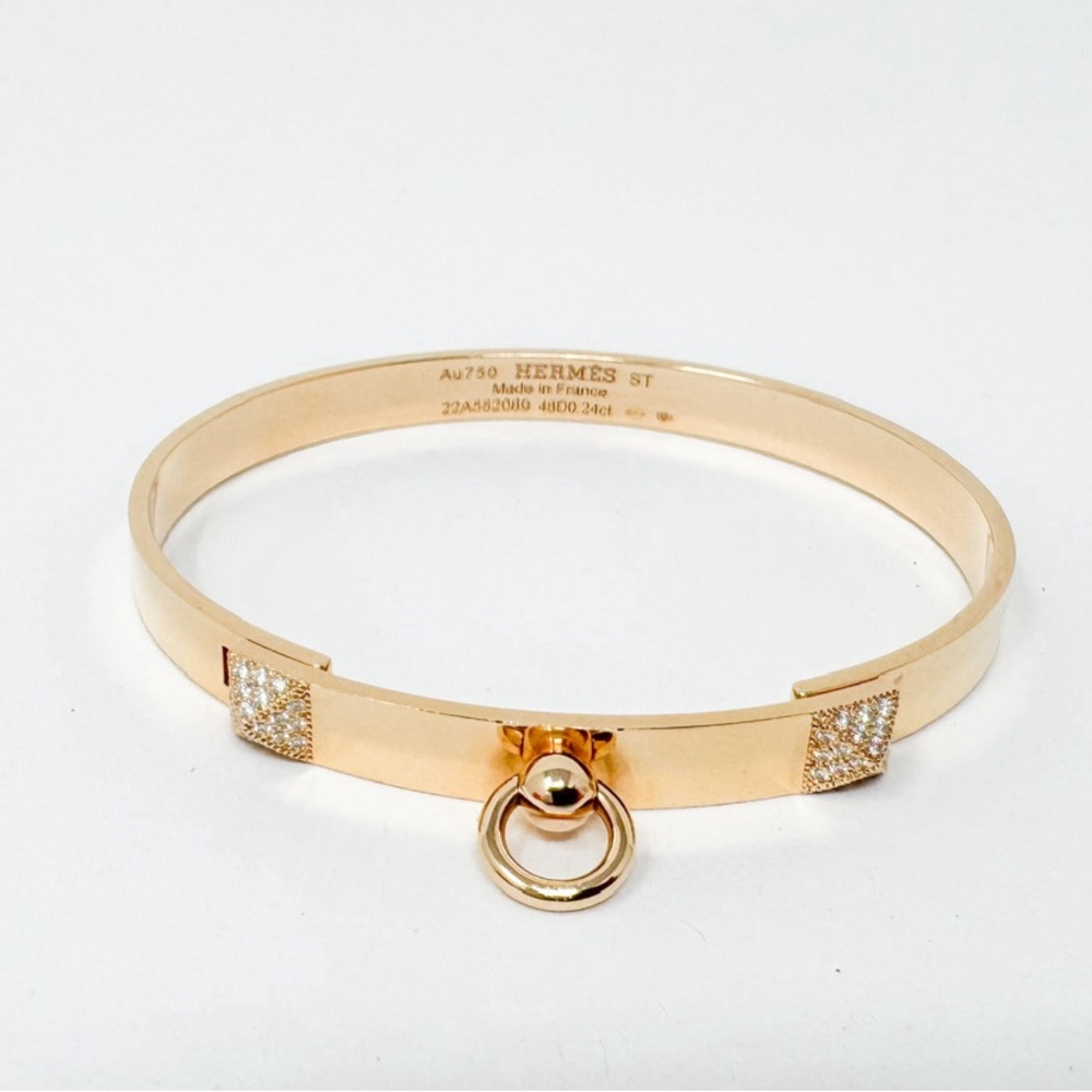 Hermès Rose Gold Collier de chien bracelet, small model - Picture 3 of 8